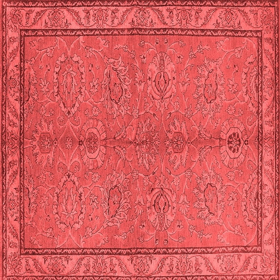 Ahgly Company Indoor Square Oriental Red Industrial Area Rugs, 5' Square