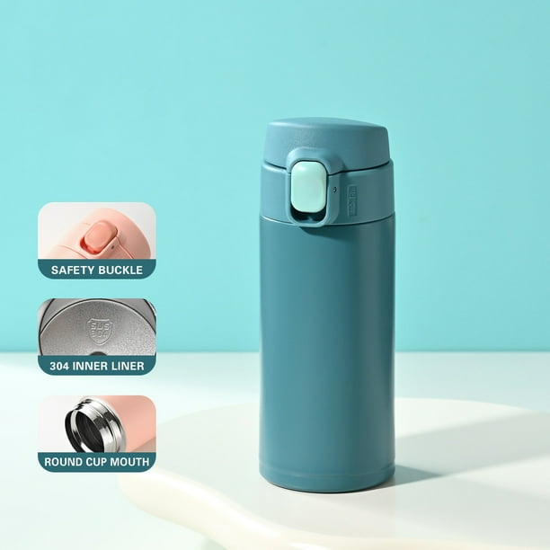 Xihbxyly oferta del dia Vaso de agua portátil moderno acero inoxidable para hombres y mujeres con asa y tapa de rebote, taza aislante 320 ml