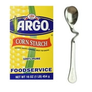 NineChef Bundle - Argo Corn Starch - 16 oz 100% PURE Gluten Free + 1 NineChef Brand  Spoon