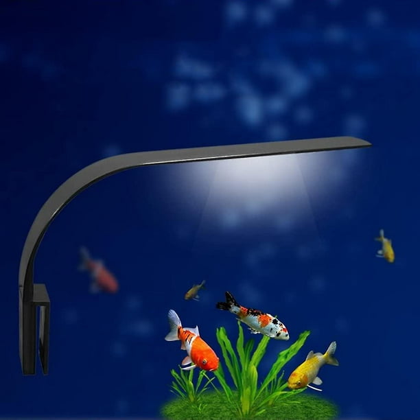 Subolong Led Aquarium Light Ultra-Thin Fish Tank Clip Lamp For Plant (Black, White Light)