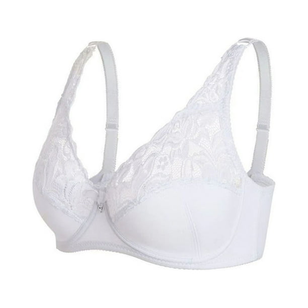 Gibobby Tangas de mujer sexy para sexo Día de San Valentín Bralette inalámbrico convertible de encaje cómodo para mujer Bralettes de encaje para mujer con correas y almoh(Blanco, 80D)