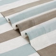 thumbnail image 4 of Flowpartex Linen Textured Stripe Curtains Brown and Aqua Farmhouse Striped Curtains Light Filtering Window Drapes for Bedroom Living Room,Rod Pocket Back Tab 40"X63"2 Panels, 4 of 5