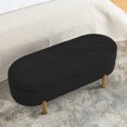 thumbnail image 2 of Storage Ottoman Bench for Bedroom end of Bed, Upholstered 46" Shoe Seat Storage Bench with Solid Wood Legs, Rectangle Cushion Padded Blanket Chest Cute for Living Room, Black, 2 of 8