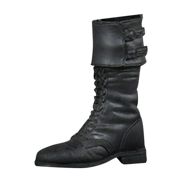 Botas huecas para hombre, botas de media pantorrilla, botas de figura retro de moda para cosplay, disfraz, 1/6 Botas de hombre A