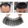 thumbnail image 1 of Men's Toupee Human Short Hairpiece Natural V Style Forehead Hairline Patch - First Nations, 1 of 5