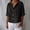 Black, variant on Linen Tops for Women Summer V Neck 3/4 Length Sleeve Womens Tops with Button Roll-Up Sleeve Casual Loose Fit Blouses, 2026 New Limit time off