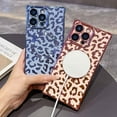 thumbnail image 3 of Magnetic Phone Case For iPhone 16 Pro,Compatible with Mag-Safe,Luxury Leopard Print Pattern Design,With Lens Film,Shockproof Protection Anti-fall Electroplated Rugged Phone Case,White, 3 of 11