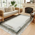 thumbnail image 2 of Beige Framed Area Rugs for Living Room Washable Rugs Boho Moroccan Area Rug Soft Neutral Geometric Bohemian Carpet Distressed Indoor Rug for Bedroom Dining Room Office Foldable Nonslip Rug, 2 of 9