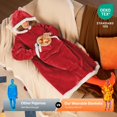 thumbnail image 5 of Joyfy Wearable Blanket Hoodie for Women Men Gifts for Women Mom Wife Sherpa Fleece Long Hooded Blanket Sweatshirt Cozy Sherpa Wearable Throw with Pocket & Sleeves for Adult (Small, Red), 5 of 6