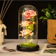 thumbnail image 7 of Mothers Day Gifts Party Artificial Flowers LED Rose Creative Valentine's Day Gift in Glass Glass Cover Simulation Rose Flower (Style 1), 7 of 7