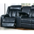 thumbnail image 6 of Home Theater Sectional Power Reclining Couch Consoles Recliner Chairs Loveseat Gel Leatherette Navy Blue Living Room Furniture, 6 of 9