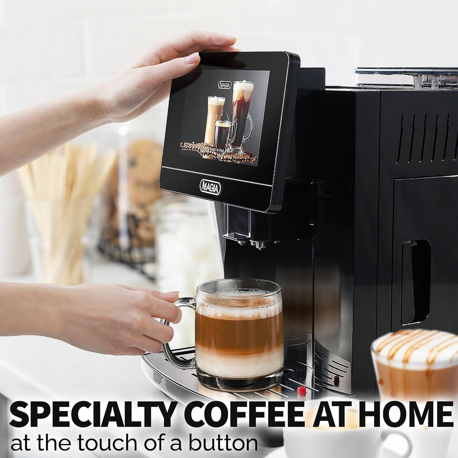 Magia Super Automatic Coffee Espresso Machine Espresso Coffee Maker 1800ml by Zulay Kitchen - Silver