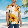 thumbnail image 3 of Honeii Sunflower 5 Print Men’s Hawaiian Shirt,Classic Button-Down Short Sleeve Shirt, for Beach, Vacation, and Outdoor Activities,X-Large, 3 of 7