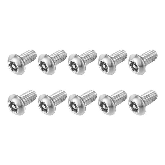 10Pack #10-24 x 3/8" 304 Stainless Steel Torx Security Machine Screws, Silver