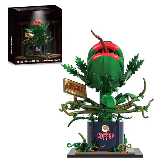 838PCS Carnivorous Plant Building Set, Halloween Decor, Adult Bricks Model Kit, Unique Gift for Collectors & Halloween Birthday