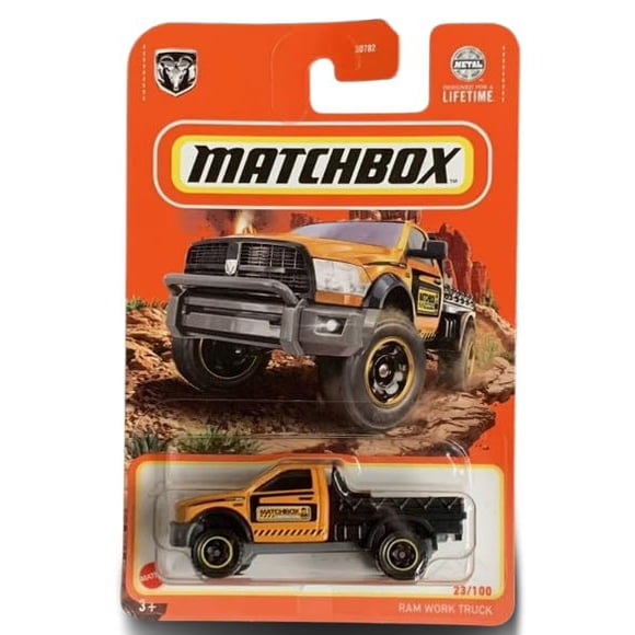 Camión de juguete Matchbox Ram Work Truck amarillo 23/100