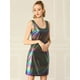 thumbnail image 2 of INSPIRE CHIC Vestido De Fiesta Club Mini Metalizado Brillo Atractivo Sin Mangas Para Mujeres Púrpura S, 2 of 6