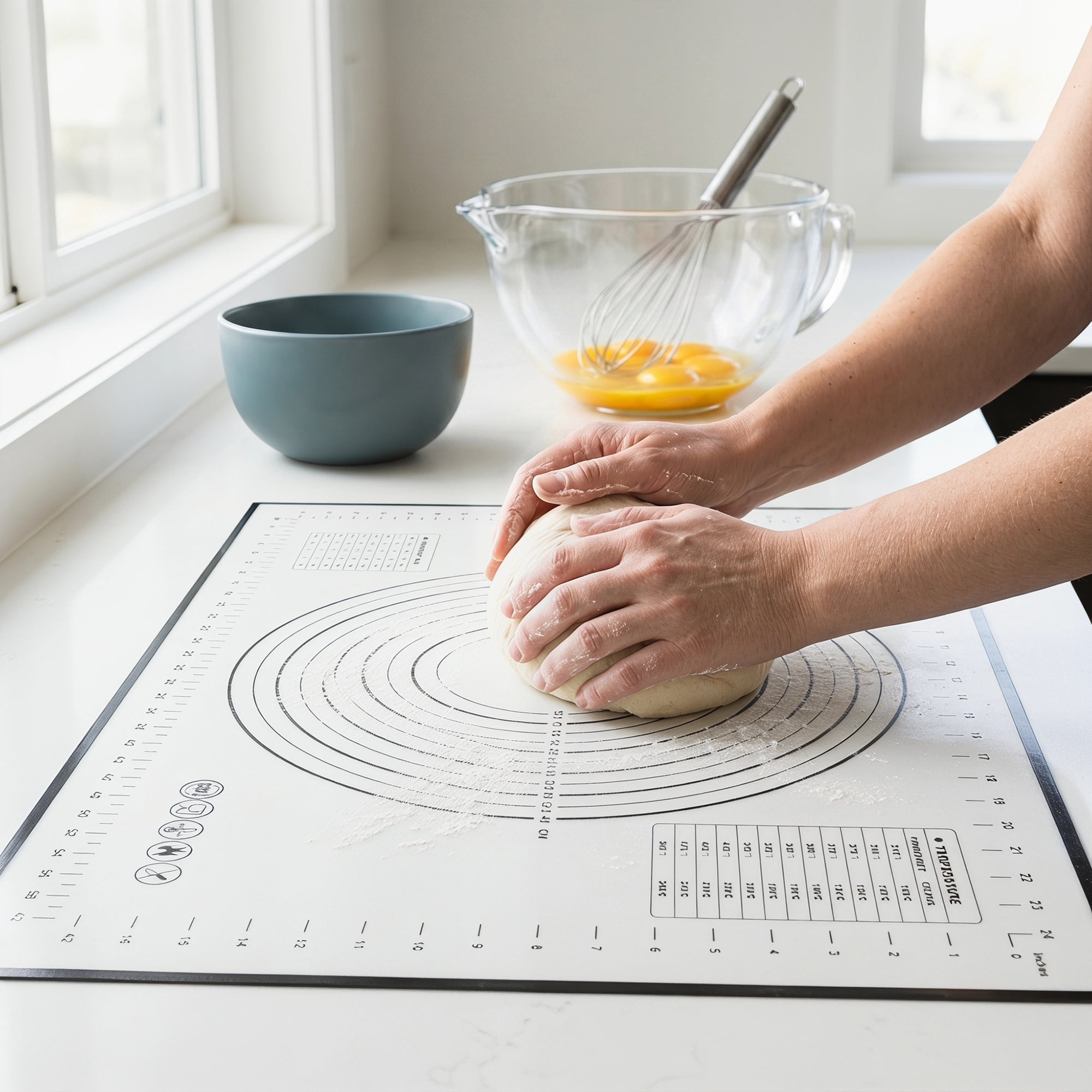 Unique Bargains Pastry Baking Mat with Measurements and Heat Resistance Black 19.7"x27.6"