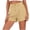 Khaki, variant on Solid Shorts for Women High Waist Rolled Hem Casual Shorts Pleat Front Hotpant for Summer Outdoor Pink L