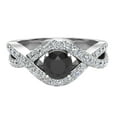 thumbnail image 4 of Black & White Diamond Engagement Ring 0.80 Carat 14K White Gold Glitz Design Gift Box, 4 of 5