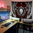 thumbnail image 3 of Viking Norse Tapestry, Cool Odins Ravens Axe Tapestry Wall Hanging for Men Bedroom, Vintage Norwegian Mythology Pagan Black And White Tapestries Poster Blanket College Dorm Home Decor 60X40inches, 3 of 4