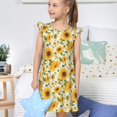 thumbnail image 4 of Balery Beautiful Countryside Sunflower Camisón de princesa para niñas, pijama de algodón con mangas abullonadas, suave y bonito.-Medium, 4 of 6