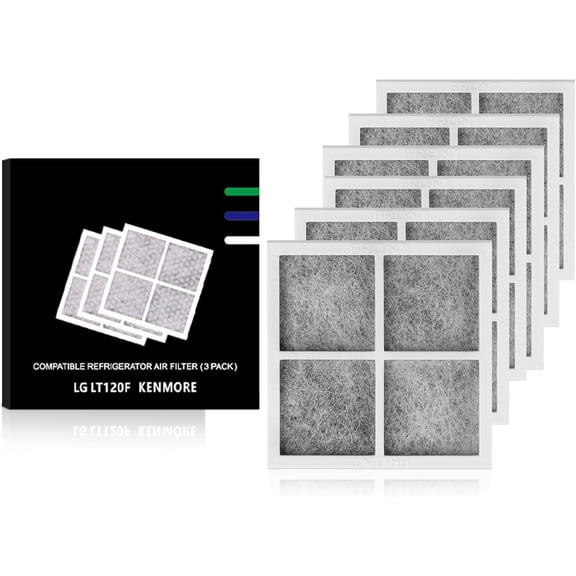 Refrigerator Air Filter Replacement LT120F for LG - Compatible with Kenmore Elite 9918 - Activated Carbon Air Filters - Replaces 46-9918, ADQ73214402, ADQ73214403, ADQ73214404, ADQ73334008-6PCS