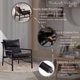 thumbnail image 7 of Guyou PU Leather Chair - 25.5" Wide Plush Armchair for Living Room & Bedroom, Modern Upholstered Reading Chair with Solid Wood Frame, Black, 7 of 7
