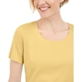 thumbnail image 3 of Karen Scott Womens Yellow Short Sleeve Scoop Neck Top Plus 3X, 3 of 3