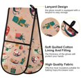 thumbnail image 2 of Yayeee Double Oven Mitt Kitchen Heat Resistant Baking 35" x7" Quilted Glove, Beige Christmas Snowman, 2 of 6