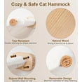 thumbnail image 5 of Peluomoz Beige Dual-Sided Wall Mounted Cat Hammock, Canvas and Plush Fabric, 1 Count, 5 of 9