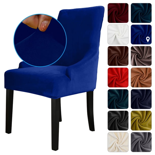 Funda para silla Fundas para silla de terciopelo Fundas protectoras para sillas de comedor suaves y Abanopi Azul