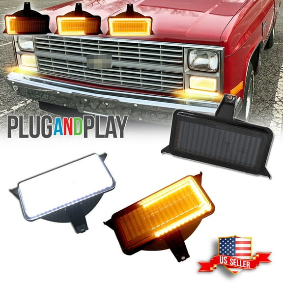 GTINTHEBOX For Chevrolet GMC Pickup Truck Smoke Switchback LED Signal Blinker Corner Lights