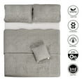 thumbnail image 3 of Home Soft Things 4-Piece Reversible Damask Embroidery Bedspread Set, Ash Grey, Oversized Queen 110"x120", 3 of 5