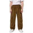 thumbnail image 3 of akafmk Boys Cargo Jogger Sweatpants Fleece Lined Sweatpants Corduroy Thick Warm Multi Pockets Elastic Waist Casual Sweatpants Boys Winter Clothes 3-15 Years, 3 of 7