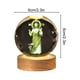 thumbnail image 3 of Crystal Night Light Engraved Holy Family Figurine Statue With Wooden Stand Color Changing Light Glass Religious Collection Catholic, 3 of 6