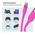 thumbnail image 5 of Powertek Neon Pink Silicone USB-A to USB-C Cable, 6ft Fast Charge & Sync Cord, Durable Tangle-Free Design for USB-C Devices, 5 of 6