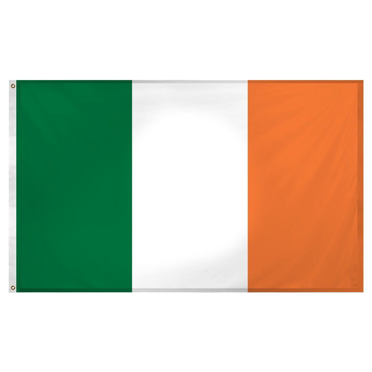 LOT OF 2 IRISH FLAG LARGE 3 X 5 FEET IRELAND EIRE INDOOR OUTDOOR WITH GROMMETS 