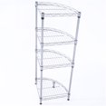 thumbnail image 5 of XM-243S Fan-shaped Carbon Steel Metal Assembly 4-Tier Storage Rack Silver Gray, 5 of 14