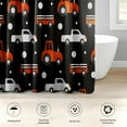 thumbnail image 3 of 4 Pcs Bathroom Sets with Shower Curtain and Rugs, Kids Car Tractor Truck, Bathroom Decor Farm Orange Vehicle Cute Shower Curtain Sets for Bathroom Decor, 3 of 4