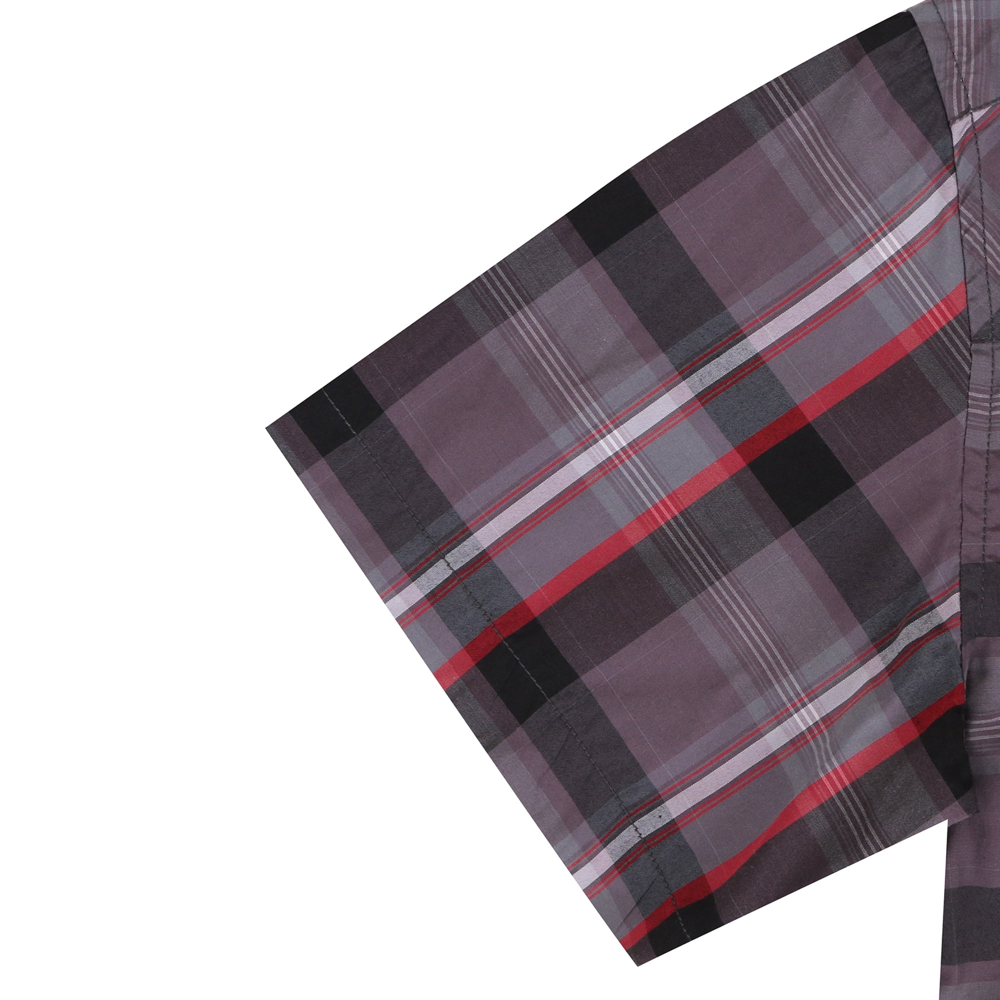Coevals Club Men's Western Pearl Snap Shirt - Plaid Short Sleeve With Snap Pockets (Purple/Black, XL)