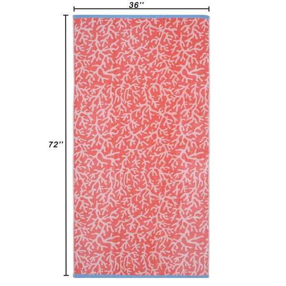 Mainstays Oversized Cotton Blend Blend Beach Towel, 36 x 72 in, Coral