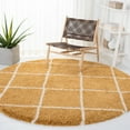 thumbnail image 3 of SAFAVIEH Hudson Amias Plush Geometric Shag Area Rug, Gold/Ivory, 5'1" x 7'6", 3 of 7