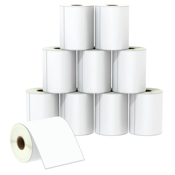 4" x 6.5" (102 mm x 165 mm) Large Shipping Labels & Multipurpose Compatible with Zebra & Rollo Label Printer,Premium Adhesive & Perforated [10 Rolls, 2500 Labels]