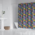 thumbnail image 2 of Colorful Dinosaurs Floral Motifs Pattern Shower Curtain 84"x72" ,Bathroom Decorative Shower Curtains Set with 12 Hooks,Modern Waterproof Washable Shower Curtain, 2 of 6