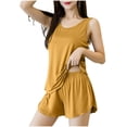 thumbnail image 2 of Naittoop Tank Top Pajama Set for Women Summer Cooling Short Pj Casual Soft Sleeveless Sleepwear 2 Piece Cute Loungewear Sets Solid, 2 of 5