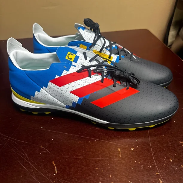 Adi-das Mens Multicolor Gamemode Turf Lace Up Athletic Soccer Shoes Size US 13