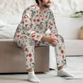 thumbnail image 7 of Naloa Groovy Retro Santa Men’s Pajamas Set - Long Sleeve Button Down Sleep Shirt and Pajama Bottoms Sleepwear Set-XX-Large, 7 of 7