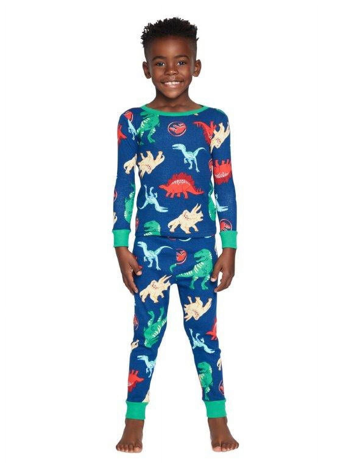 Jurassic World Toddler Boys Long Sleeve Top and Pants, 2-Piece Pajama Set, Sizes 12M-5T