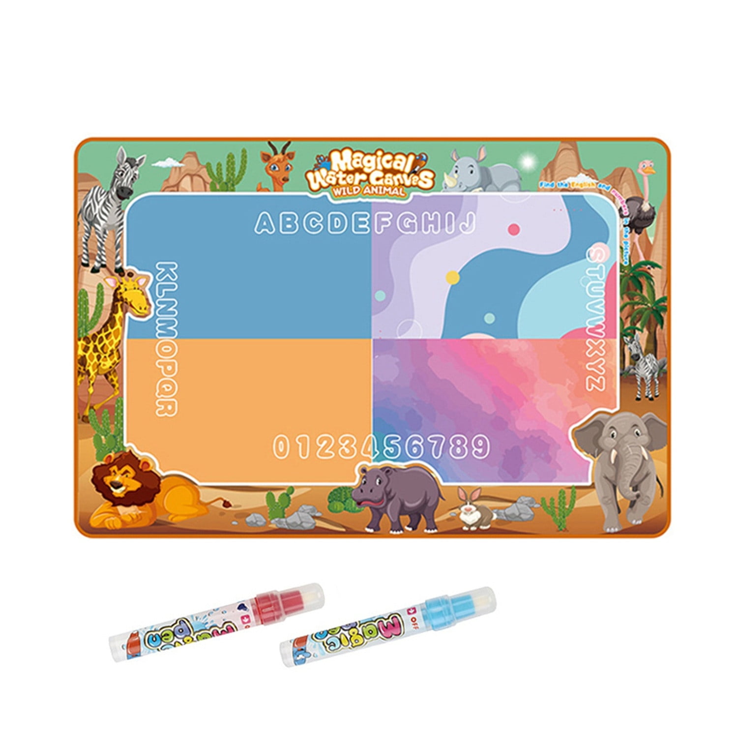 Allaugh 34.5 x 22.5 in Water Drawing Mat Water Doodle Mat for Toddlers 1-3  Years Old Coloring Painting Aqua Doodle Mats Educational Toys Boys Xmas